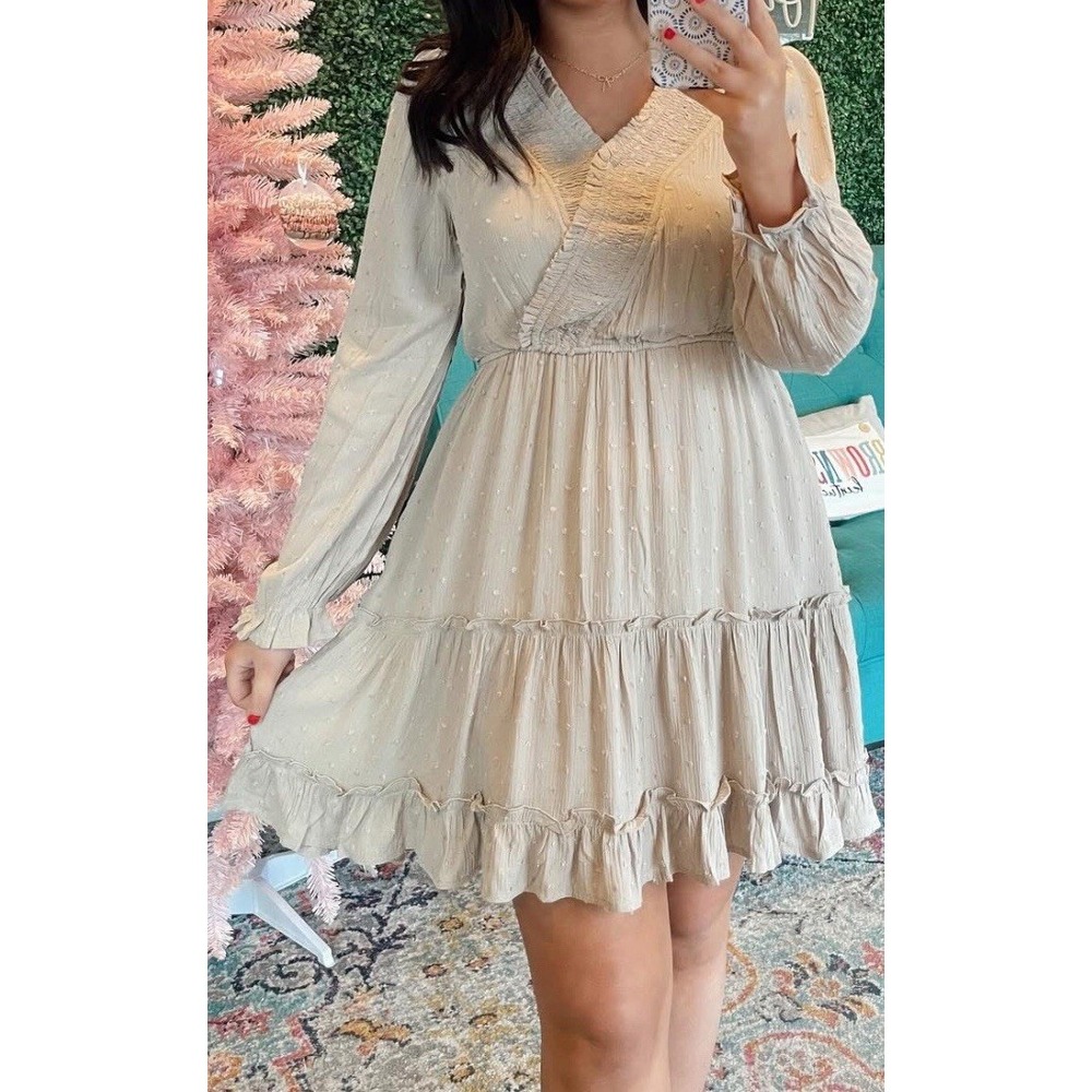 cottagecore babydoll dress boho‎ Fairycore Whimsigoth coquette milkmaid soft Lge